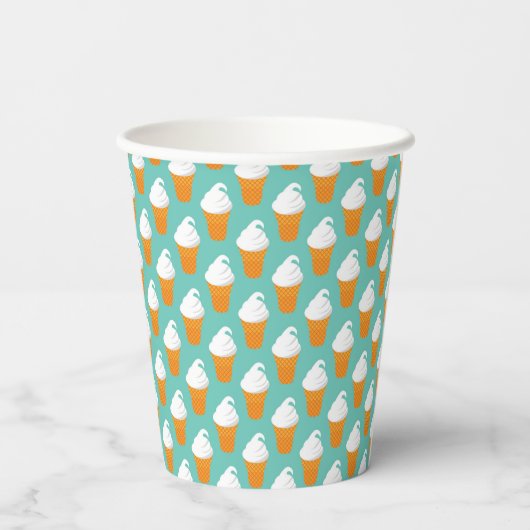 Vanilla Ice Cream Cone Pattern Papieren Bekers (Achterkant)