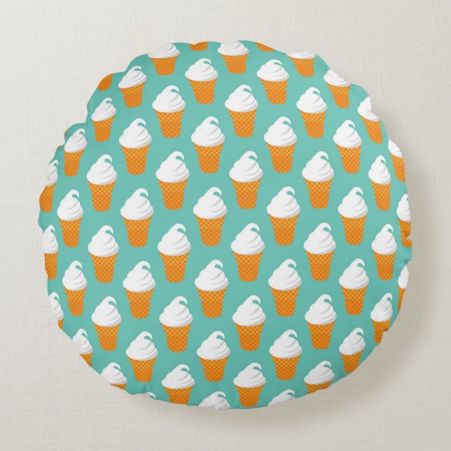 Vanilla Ice Cream Cone Pattern Rond Kussen (Voorkant)