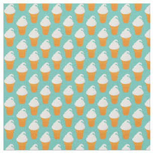 Vanilla Ice Cream Cone Pattern Stof