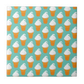 Vanilla Ice Cream Cone Pattern Tegeltje (Voorkant)