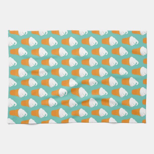 Vanilla Ice Cream Cone Pattern Theedoek (Horizontaal)