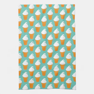 Vanilla Ice Cream Cone Pattern Theedoek