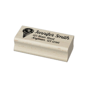 Vanilla Ice Cream Cone Scoop Dessert Food Address Rubberstempel