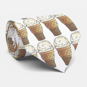 Vanilla Ice Cream Cone Scoop Summertime Food Stropdas