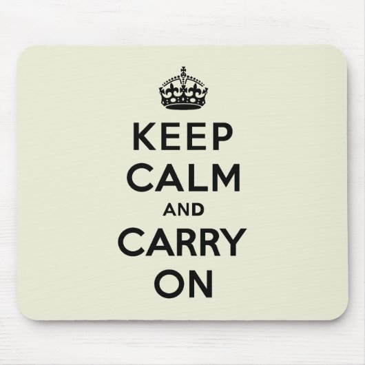 Vanilla Keep Calm en Carry on Muismat (Voorkant)