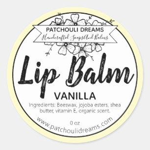 Vanilla Lip Balm Label Handgemaakt