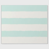 Vanilla & Mint Rough Edge Stripes Patroon Wedding Cadeaupapier (Vlak)