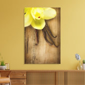 Vanilla Pods and Flower over Wooden Background Canvas Afdruk (Insitu (Woonkamer))