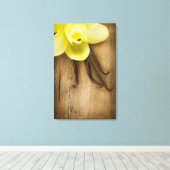 Vanilla Pods and Flower over Wooden Background Canvas Afdruk (Insitu (Houten vloer))