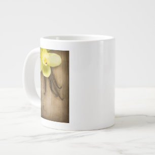 Vanilla Pods and Flower over Wooden Background Extra Grote Mok