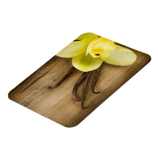 Vanilla Pods and Flower over Wooden Background Magneet (Linkerzijde)