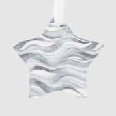 Vanilla Silver Confetti Glitzy Glam Christmas Ornament (achterkant)