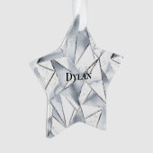 Vanilla Silver Confetti Glitzy Glam Christmas Ornament (voorkant)