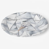 Vanilla Silver Confetti Ice Cream Cone Verjaardag Papieren Bordje (Gekanteld)