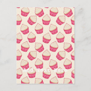 Vanilla Sprinkle Cupcake Pattern Briefkaart