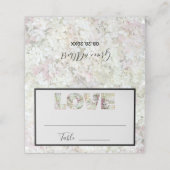 Vanilla Strawberry Hydrangea Folded Place Card (Buitenkant ongevouwen)