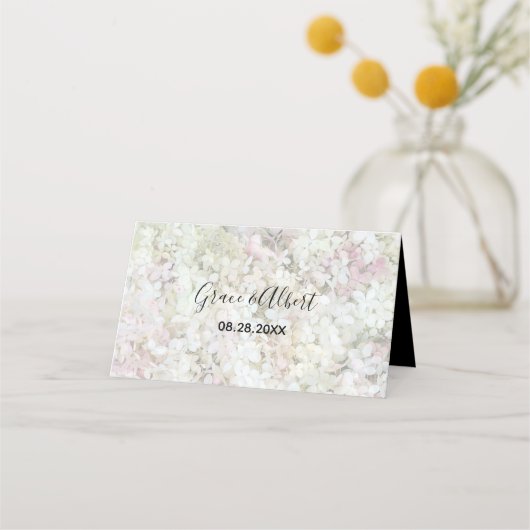 Vanilla Strawberry Hydrangea Folded Place Card (Achterkant)