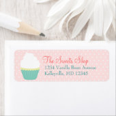 Vanilla Swirl Cupcake Turquoise - Étiquettes d'adr (En situation)