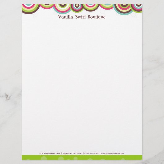 Vanilla Swirl Letterhead Persoonlijk Briefhoofd (Voorkant)