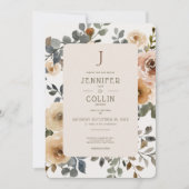 Vanilla White Boho Roses Faire-part de mariage de  (Devant)