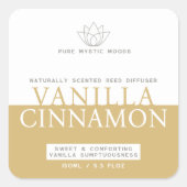 Vanille cinammon bruin geel wit rood diffuser vierkante sticker (Voorkant)