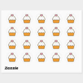vanille cupcake ronde sticker (Vel)