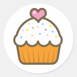 vanille cupcake ronde sticker