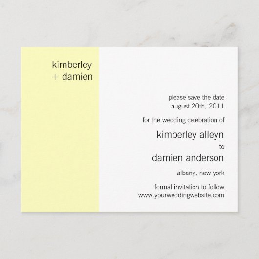 Vanille "Duo" Enregistrer la date Carte postale (Devant)