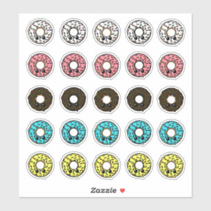 Vanille en chocolade donuts met Frosting Sprinkles Sticker