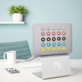 Vanille en chocolade donuts met Frosting Sprinkles Sticker (Laptop op bureau)