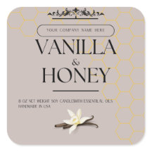 Vanille en honing zeep label