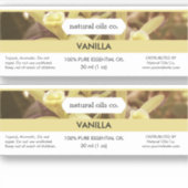 Vanille etherische oliën geur flesetiket sticker (Voorkant)