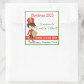 Vanille Extract kerstlabels, zelfgemaakte vanille Vierkante Sticker (Tas)