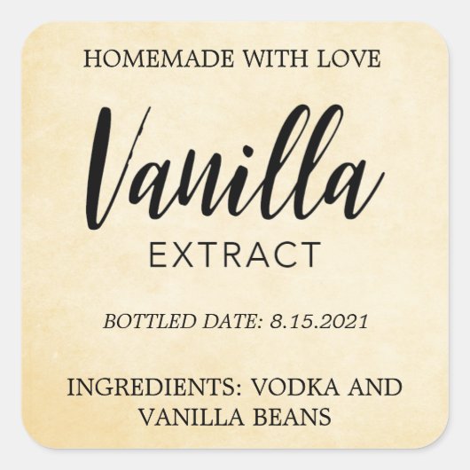 Vanille Extract Label VE003_02sq (Voorkant)