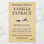 Vanille-extract modern label sticker VE107tr (Enkel label)