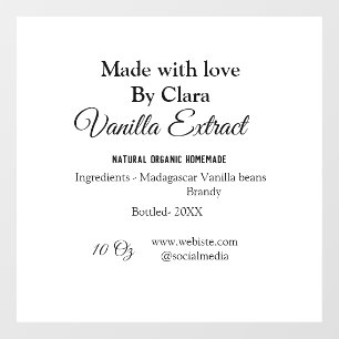 Vanille-extract zelfgemaakt ingrediënten toevoegen raamsticker