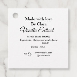 Vanille extract zelfgemaakte ingrediënten toevoege bedankjes labels