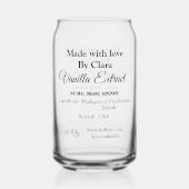 Vanille extract zelfgemaakte ingrediënten toevoege blikvorm glas (Voorkant)