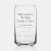 Vanille extract zelfgemaakte ingrediënten toevoege blikvorm glas (Achterkant)