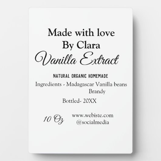Vanille extract zelfgemaakte ingrediënten toevoege fotoplaat (voorkant)