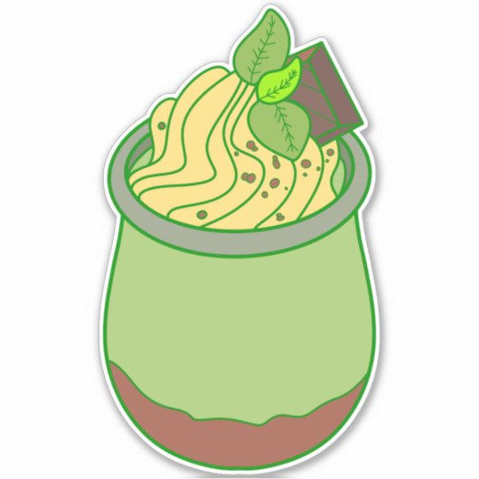Vanille-ijs Sticker (Voorkant)