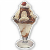 Vanille-ijs Sundae Sticker (Voorkant)