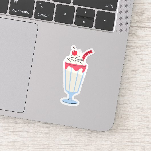 Vanille-kers-milkshake Sticker (Detail)