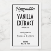 Vanille maison Extrait Étiquette de nourriture et (Étiquettes simples)