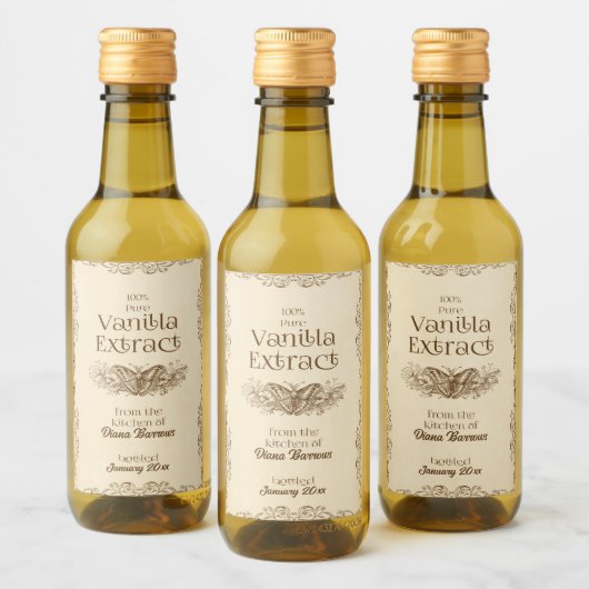 Vanille maison Extrait Étiquette de nourriture et  (Bouteilles)