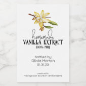Vanille maison Extrait Étiquette de nourriture et (Étiquettes simples)