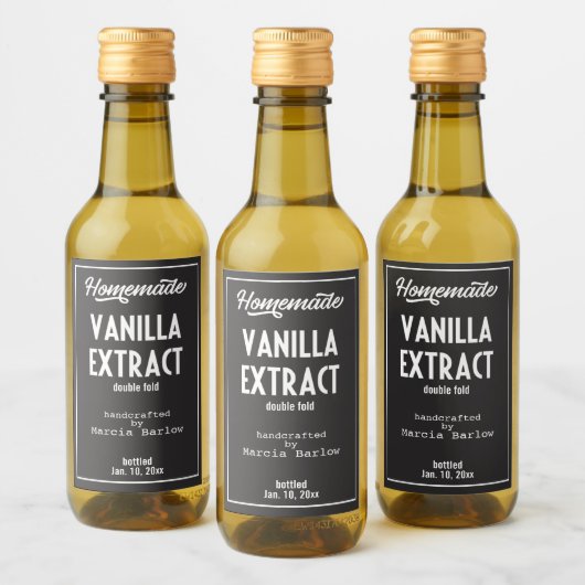 Vanille maison Extrait Étiquette de nourriture et  (Bouteilles)