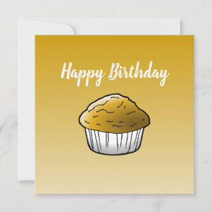 Vanille Muffin Verjaardag Kaart