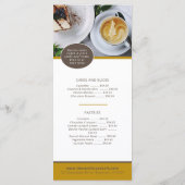 Vanille pod bloem café koffie en cake menu (Achterkant)