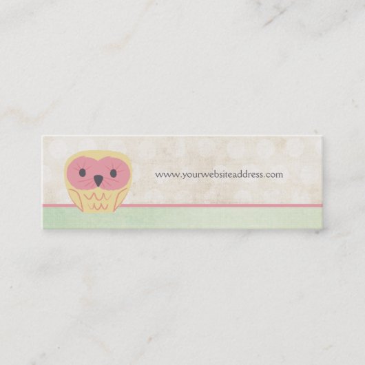 Vanille rose Chouette citron Affaires Carte mince (Devant)